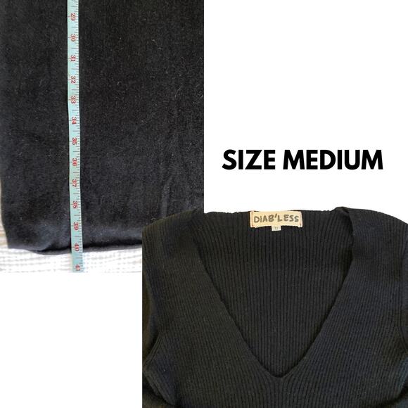 Vintage Y2K Diab’less Paris Black Knit Sweater Dress – French Archive Label, T2 - Picture 5 of 9